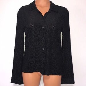 Sage The Label Lena Buttondown Shirt Black Size Small